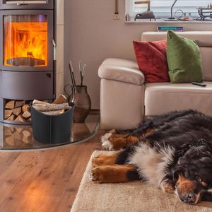 Produktbild für Kaminholzkorb Relaxdays 10028790 L, schwarz