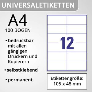 Produktbild für Universaletiketten Europe100 ELA021, weiß