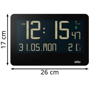 Produktbild für Wanduhr Braun BC14, Kunststoff, digital, Funkuhr