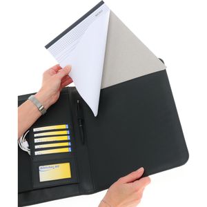 Produktbild für Schreibmappe Genie 12442, Wiesbaden, schwarz, Kunstleder/Nylon