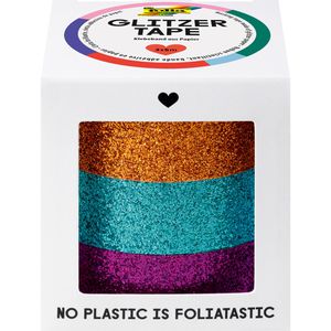 Washi-Tape Folia 28501 Glitzer, kupfer, türkis, violett