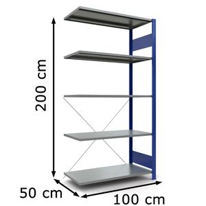 Produktbild für Anbauregal Schulte 12655-B, 5 Metallböden