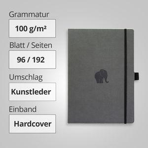 Produktbild für Notizbuch Dingbats D5104GY Wildlife, Kunstleder Hardcover