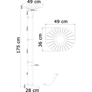Produktbild für Stehlampe Fabas-Luce Vela, LED, weiß, 175 cm