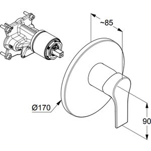 Produktbild für Duscharmatur KLUDI ZENTA SL, 486550565, verchromt
