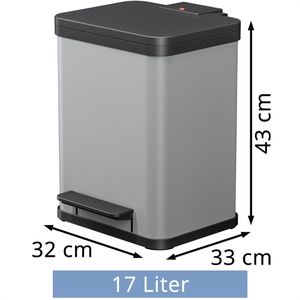 Produktbild für Mülleimer Hailo uno Plus M, silber