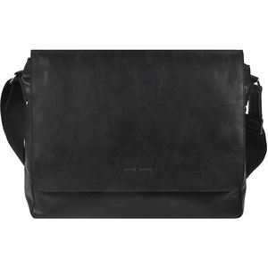 Umhängetasche Greenburry Pure Black 1101-20, Echt Leder