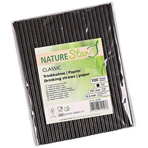 Produktbild für Strohhalme Franz-Mensch 421000 schwarz, aus Papier