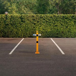 Produktbild für Absperrpfosten Relaxdays 100496841482, schwarz/gelb,aus Metall