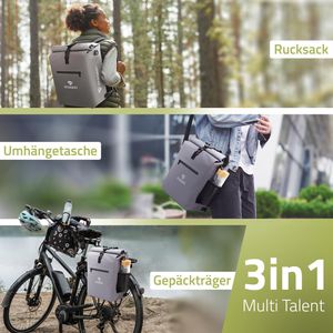 Produktbild für Gepäckträgertasche Radgeist RG-BP-GR-02, grau, 25 Liter