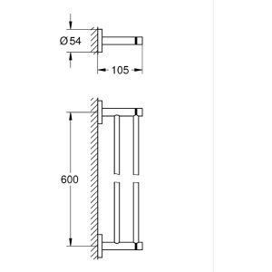 Produktbild für Handtuchhalter GROHE Essentials 40802001, silber