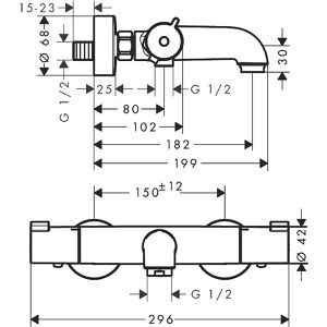 Produktbild für Badewannenarmatur hansgrohe Ecostat 1001 CL, aus Messing