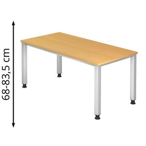 Schreibtisch Hammerbacher Q-Serie, buche / silber