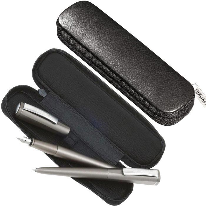 Leder Etui Für Füller Kugelschreiber Hülle Schreibgeräte Etui