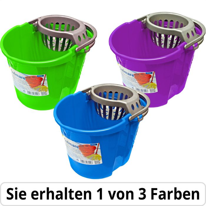 Peggy-Perfect Putzeimer Sulmare,13 Liter, oval, aus Kunststoff, farbig sortiert, mit Presse – Böttcher AG