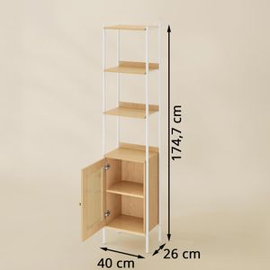 Produktbild für Bücherregal Vasagle LLS122W57, weiß / eiche