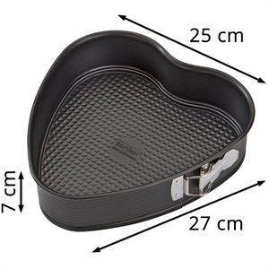 Produktbild für Backform Zenker Black Metallic Herz, mit Flachboden, aus Stahl