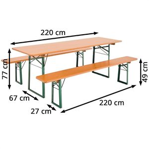 Produktbild für Bierzeltgarnitur RUKU1952 204503, Kiefer / grün