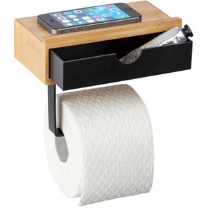 Toilettenpapierhalter Wenko Bambusa, braun / schwarz