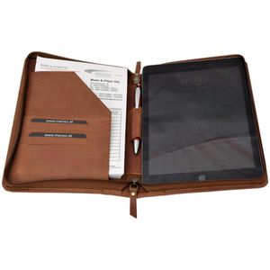 Produktbild für Schreibmappe Menzo MB57, deltabraun, Echt Leder