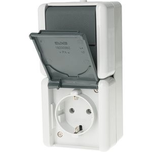 Produktbild für Steckdose Jung 876 W, WG 800, IP44, Aufputz