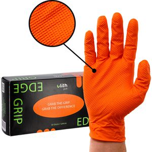 Einmalhandschuhe Ulith Profi Edge Grip, orange, 50 Stück
