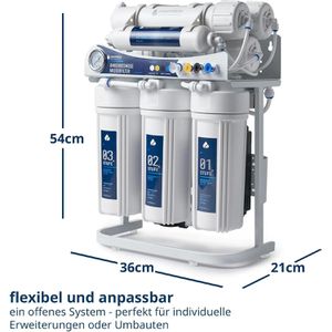 Produktbild für Osmoseanlage OsmoFresh Proline X3 - 450 GPD, Untertisch, weiß