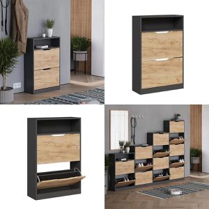 Produktbild für Schuhschrank Vicco Luca, anthrazit / eiche