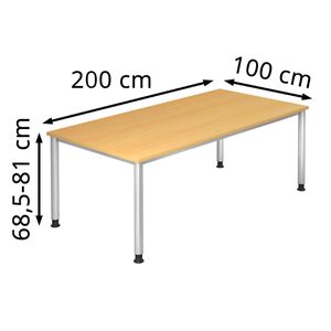 Produktbild für Schreibtisch Hammerbacher H-Serie, buche / silber