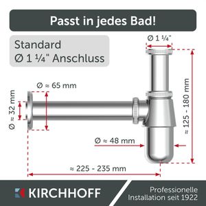 Produktbild für Siphon Kirchhoff Flaschensiphon für Waschbecken