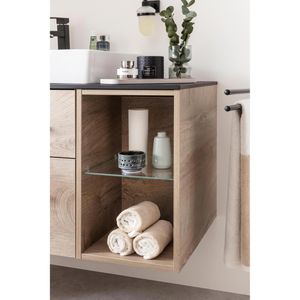Produktbild für Badregal Fackelmann Oxford 83337, aus Glas / Holz, eiche