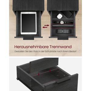 Produktbild für Nachttisch Vasagle LET325B22, schwarz