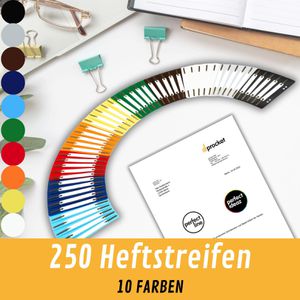 Produktbild für Heftstreifen perfect-line 34 x 150mm, farbig sortiert