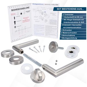 Produktbild für Drückergarnitur Alpertec Fair I-R WC