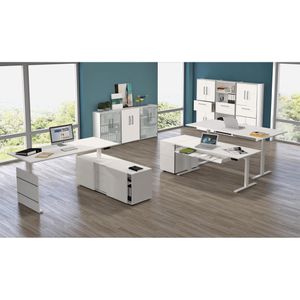 Produktbild für Schreibtisch Kerkmann Move 3, 3844, weiß, mit Sideboard
