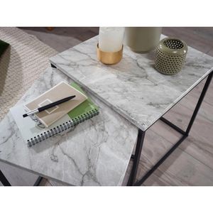 Produktbild für Beistelltisch Wohnling Cala, WL5.787, weiß, aus Holz / Metall