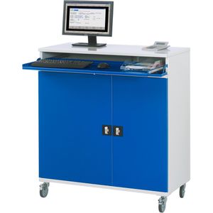 Produktbild für Computerschrank Rau Modell 60, lichtgrau / blau