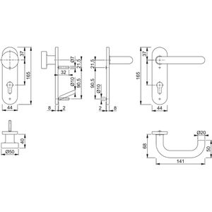 Produktbild für Drückergarnitur Hoppe-AG 3296687 Paris