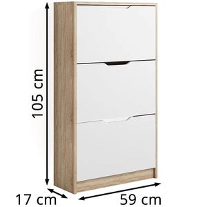 Produktbild für Schuhschrank Vicco Luca, sonoma eiche / weiß