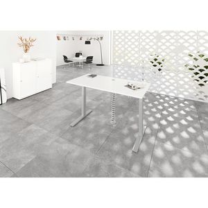 Produktbild für Schreibtisch Hammerbacher XMKA 19, weiß / silber