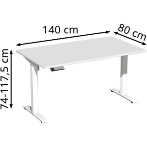 Produktbild für Schreibtisch Geramöbel Elevate Home, lichtgrau / weiß