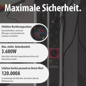 Produktbild für Steckdosenleiste Brennenstuhl Premium-Protect, 3m