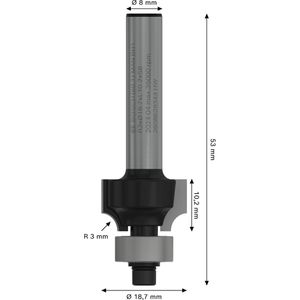Produktbild für Fräser Bosch PRO Abrundfräser, 8 mm