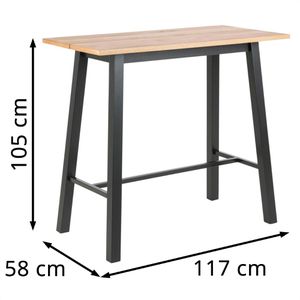 Produktbild für Bartisch AC-Design Chara, wildeiche / schwarz