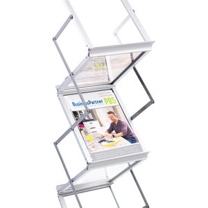 Produktbild für Prospekthalter Böttcher-AG mit Tasche, silber