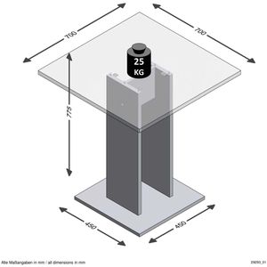Produktbild für Esstisch FMD-Möbel Bandol 1,668001, beton / weiß