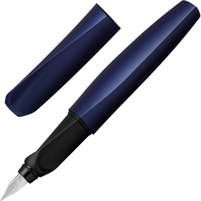 Pelikan Füller Twist M, Kunststoff, AG Breeze Böttcher dunkelblau & Feder Night P457, – aus Rechtshänder, Links