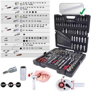 Produktbild für Werkzeugkoffer KS-Tools Steckschlüssel CHROMEplus 918.0216
