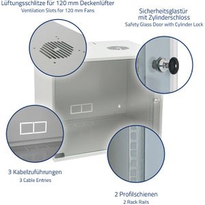 Produktbild für Netzwerkschrank HMF 65709-07, 19 Zoll