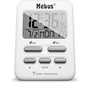 Produktbild für Wecker Mebus 25800, weiß, digital